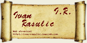 Ivan Rasulić vizit kartica